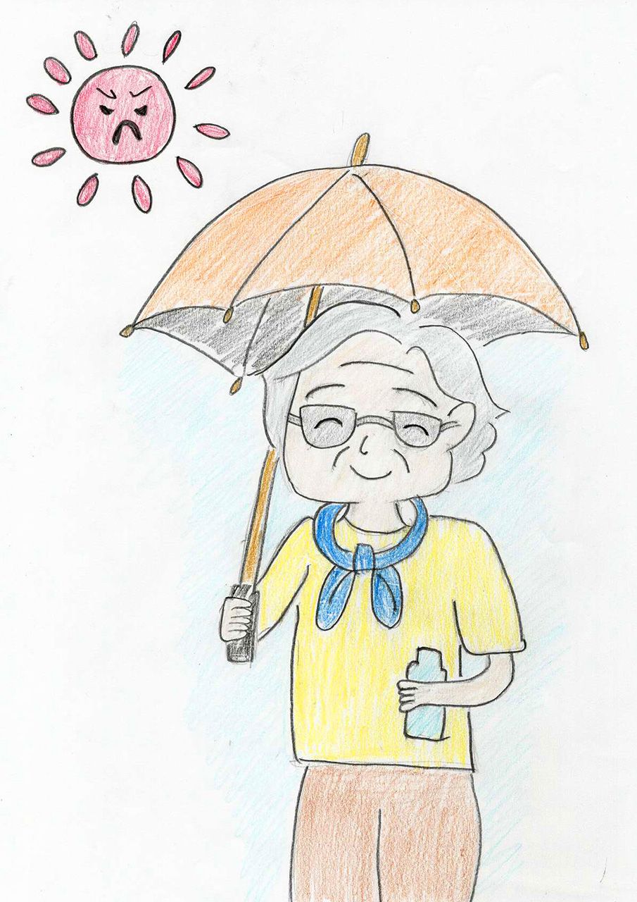 「お婆さんの熱中症対策」